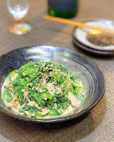 春菊とツナのマヨ醤油和え