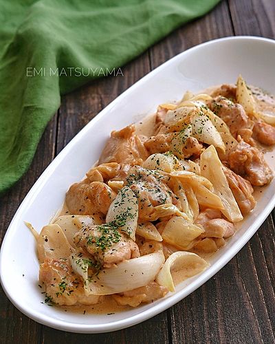 絶品！鶏肉と新玉ねぎのクリーム煮﻿