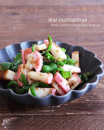 ピーマンとかまぼこのおかか炒め♡と朝ごはんはじめました