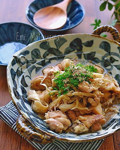 レンジで簡単！！鶏肉と舞茸のじんわり旨味噌煮﻿