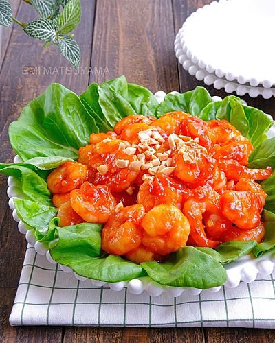 エビチリ風！むき海老のピリ辛ケチャップ炒め