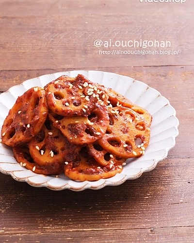 電子レンジで即席れんこんキムチ