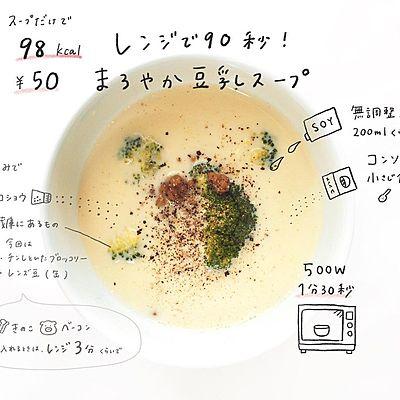 レンジで90秒！豆乳スープ
