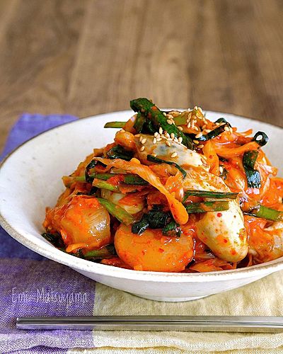 牡蠣とホタテのキムチ﻿