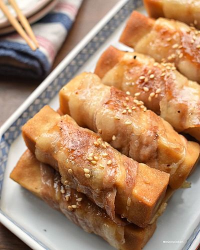 高野豆腐の豚バラ巻き