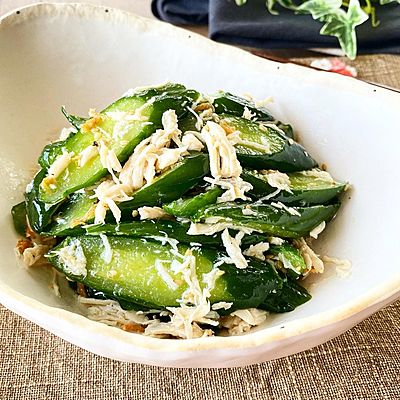 鶏ささみときゅうりの中華風即席サラダ