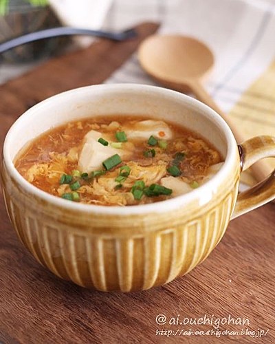 お肉なしでも大満足♡お鍋入れて煮るだけ♡夏に食べたい＊麻婆風ピリ辛スープ