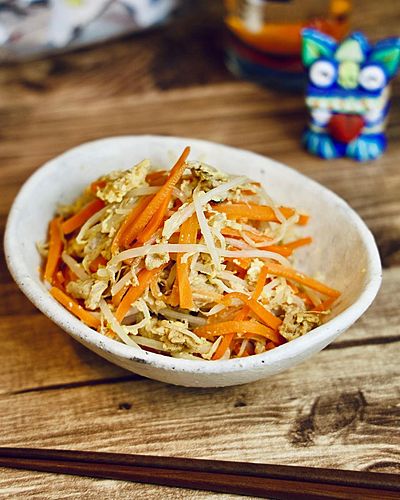 もやしでカサ増し！にんじんしりしり 115kcal