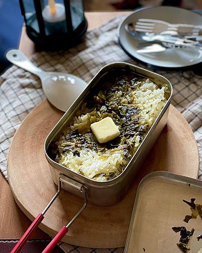 メスティンで高菜ごはん