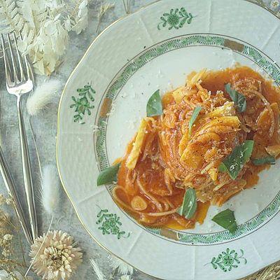 筍と桜エビのトマトソース