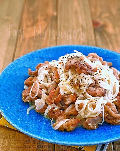 カリッと豚こまと新玉ねぎのレモンマリネ