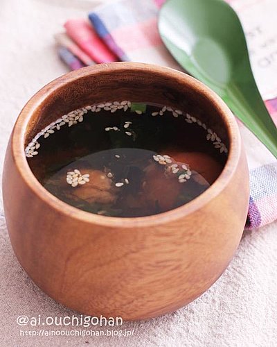 さっぱり梅わかめスープ