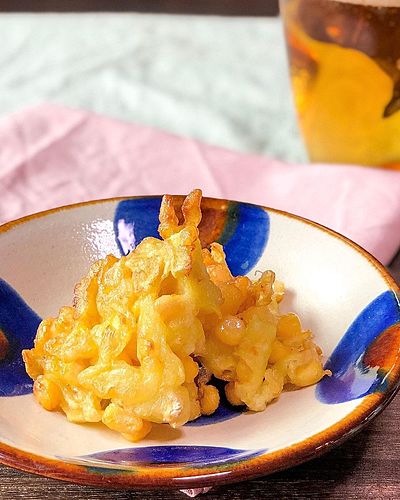 ゴーヤーのワタとコーンの天ぷら