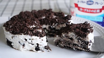 [材料3つ！チーズなし・生クリームなし] 簡単オレオヨーグルトケーキ