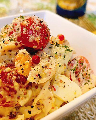 ささみとゆで卵のマスタード和え