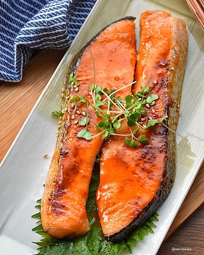 鮭の韓国風焼き