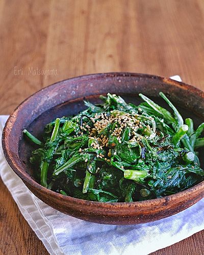 春菊の塩昆布辛子マヨサラダ﻿