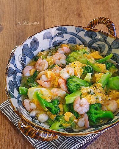 ブロッコリーとむき海老と卵のとろーり煮﻿