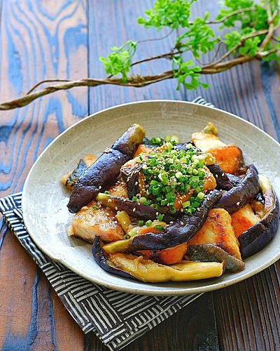 鰤となすの旨レモンだれ﻿