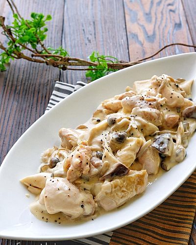 鶏肉ときのこの中華風クリーム煮﻿