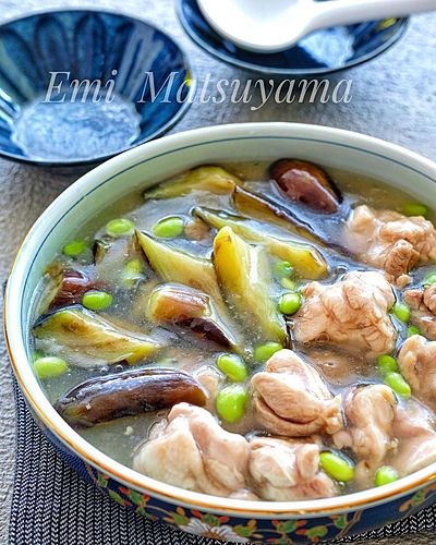 なすと鶏肉のうま塩とろみ煮