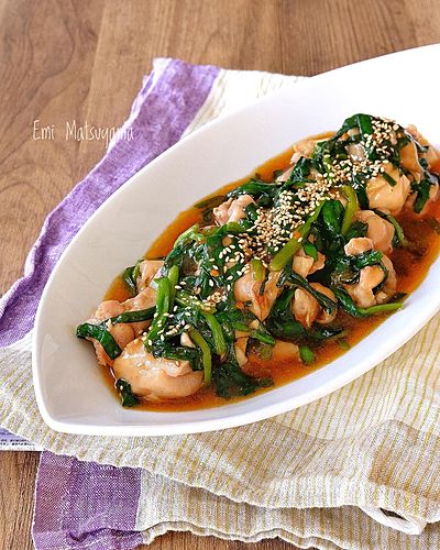 レンジで簡単！ピリ辛にらチキン﻿