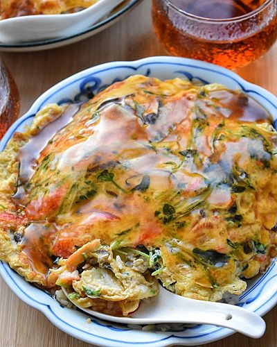 豆苗入り天津飯