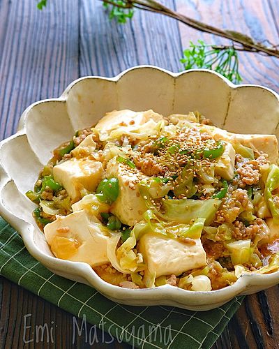 キャベピー麻婆豆腐風﻿