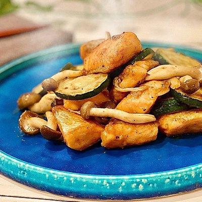 鮭とズッキーニのバターぽん酢