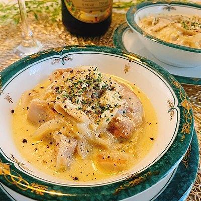 チキンのガーリックチーズクリーム煮