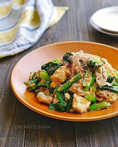 小松菜たっぷりチャンプルー﻿