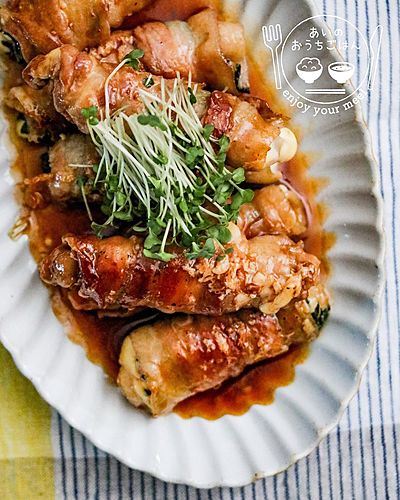 【材料３つ】ごはんにのせてかきこみたい！！とろ～りチーズと大葉の肉巻き