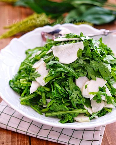 ポリ袋で簡単！＊かぶと春菊のやみつきサラダ＊