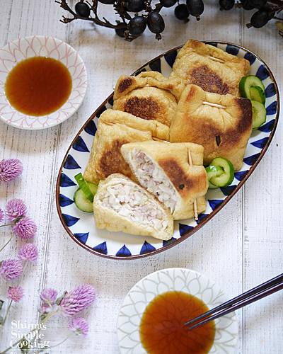 ヘルシーでボリュームたっぷりな白菜の稲荷餃子