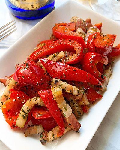 パプリカとベーコンのガーリックソテー