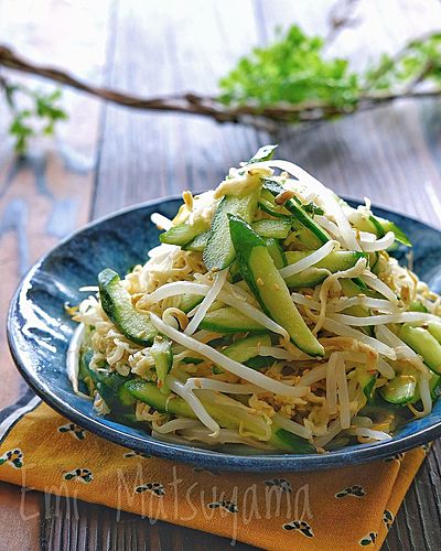 切り干し大根の戻し不要で旨味凝縮！きゅうりともやしと切り干し大根のナムル風サラダ