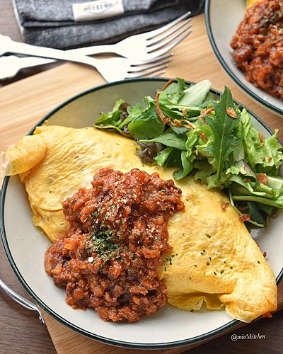 ミートソース風がけオムライス