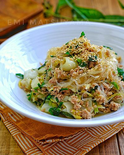 レンジで出来る！＊食べたら餃子味！の春雨炒め＊無水調理