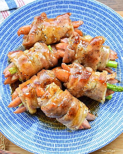 アスパラとウィンナーの肉巻き