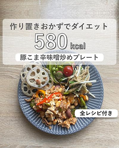 ダイエット中でも食べれる豚こまプレートレシピ
