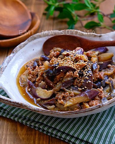 調味料一律大さじ1＊レンチンなす肉味噌＊