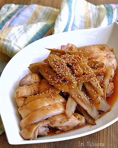 レンジで簡単！ふっくらジューシー！ごぼうたっぷり煮鶏