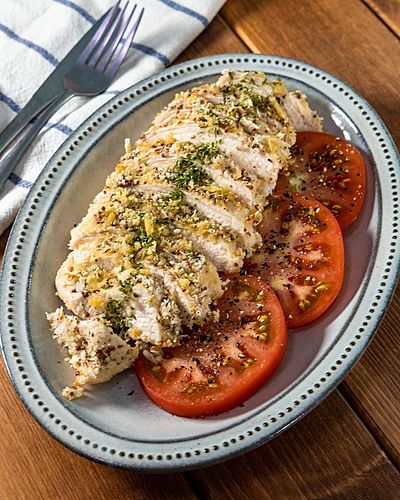 鶏むねマスタードパン粉焼き