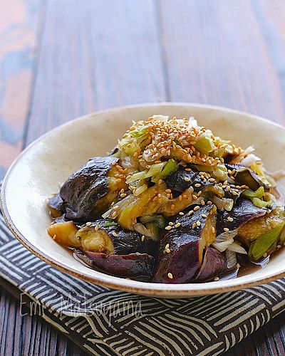 レンジで簡単！！なすとねぎのじゅんわり煮﻿
