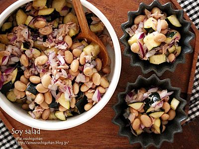 いくらでも食べれてあると便利♪大豆とツナの作り置きサラダ