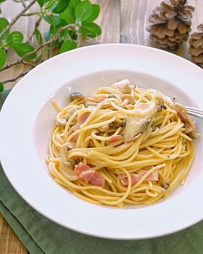 調味料ひとつ！＊きのことベーコンのコクうまクリームパスタ＊