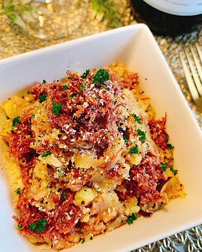 さつまいもとコンビーフのポテトサラダ