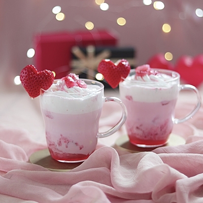 🍓ホワイトチョコといちごのホットココア🍓