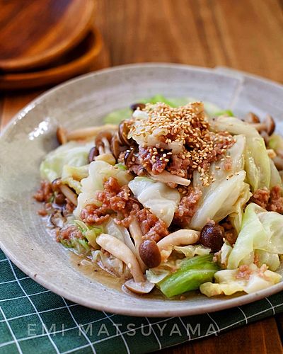 レンジで！＊ひき肉とキャベツの絶品炒め＊調味料一律大さじ1