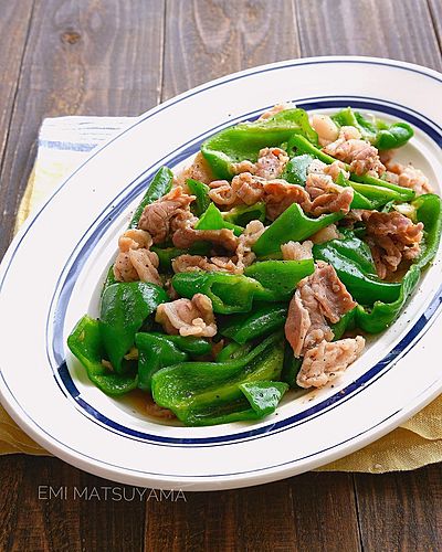 ピーマンと豚こまのコンソメバター醤油炒め